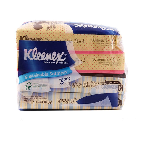 Kleenex Soft Pack Facial Tissue Vintage 4×50pcs