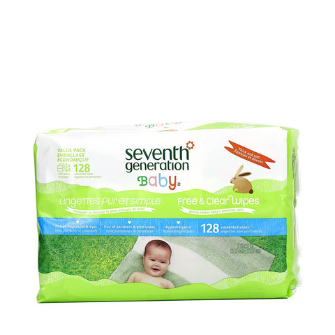 Seventh Generation Free & Clear Baby Wipes Refill 128sheets