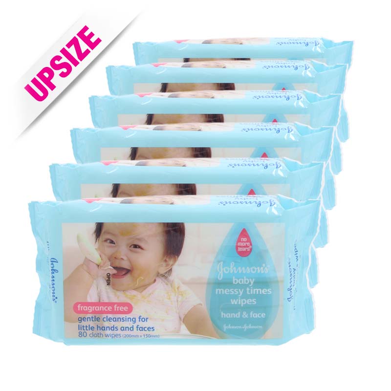 Johnson's Baby Messy Time Wipes 80sheets x6pcs