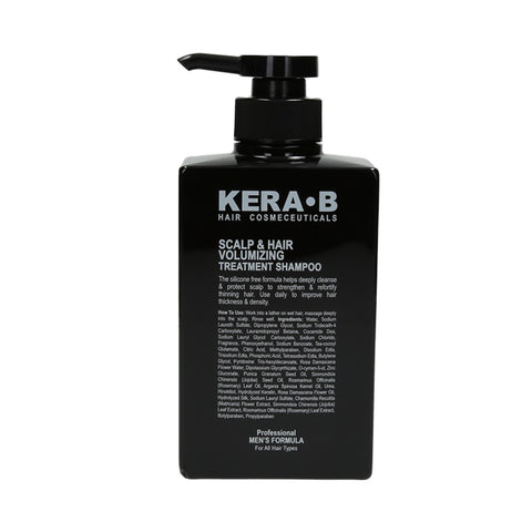 Kera B Scalp & Hair Volumizing Treatment Shampoo Professional Men's Formula 300ml