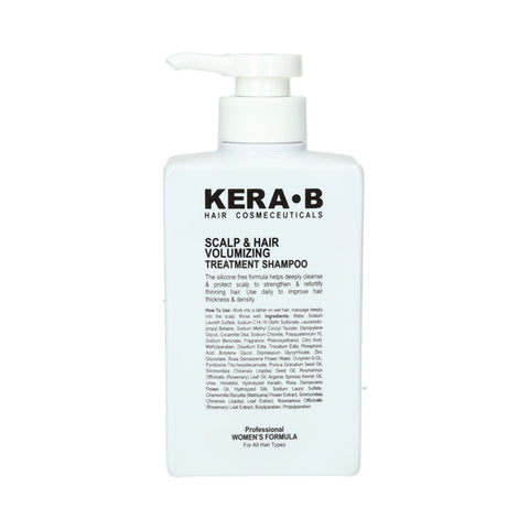 Kera B Scalp & Hair Volumizing Treatment Shampoo Professional Women's Formula 300ml