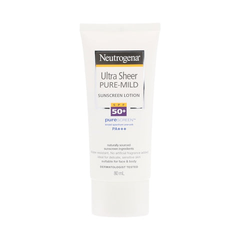 Neutrogena Ultra Sheer Pure-Mild Sunblock Lotion SPF 50+ PA+++ 80ml