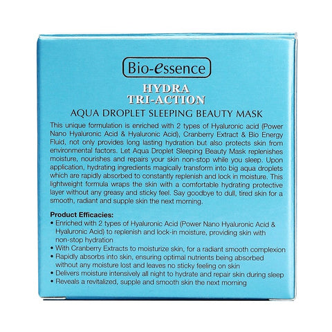 Bio-essence Hydra Tri-Action Aqua Droplet Sleeping Beauty Mask 80g