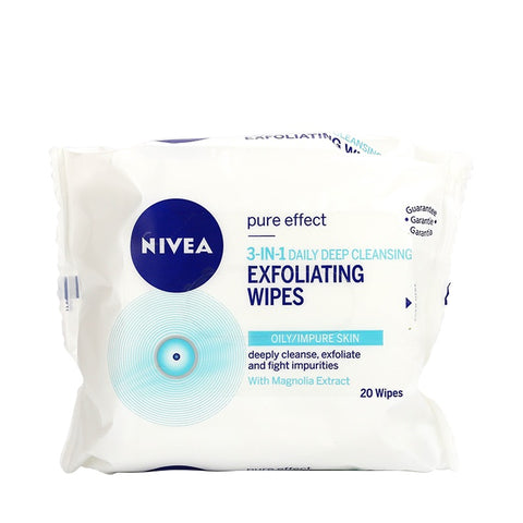 Nivea 3-In-1 Daily Deep Cleansing Exfoliating Wipes 20sheet