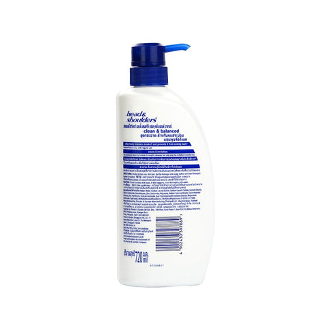 Head & Shoulders Clean & Balanced Shampoo 720ml