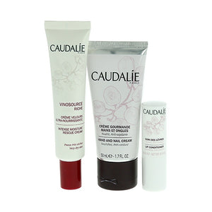Caudalie Nourishing Essentials Limited Edition Set (Vinosource Intense Moisture Rescue Cream 40ml + Hand & Nail Cream 50ml and Lip Conditioner 4.5g) 1box