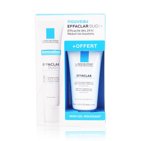 La Roche Posay Efflaclar Duo+ 40ml with Free Gel Moussant Purifiant (Purifying Foaming Gel) 50ml Limited Edition 1box