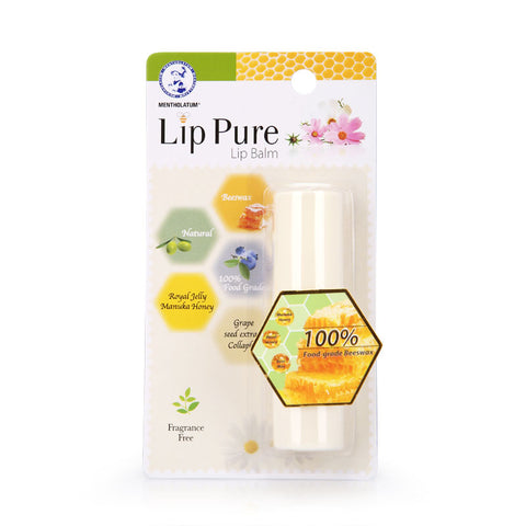 Mentholatum Lip Pure Lip Balm Fragrance Free 4g