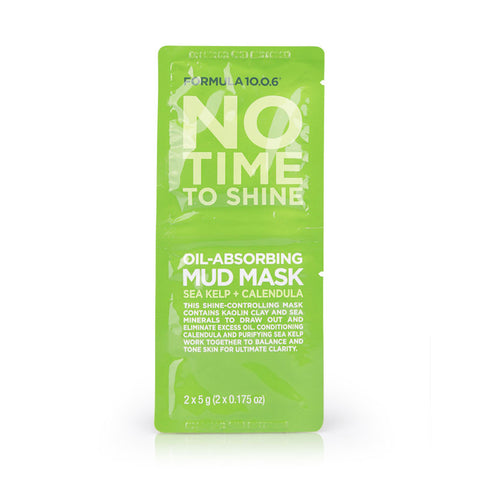 Formula 10.0.6 No Time To Shine Oil-Absorbing Mud Mask 2×5g