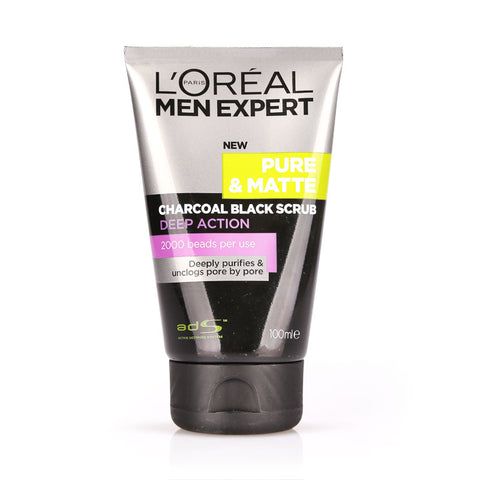 L'Oreal Paris Men Expert Pure & Matte Charcoal Black Scrub 100ml