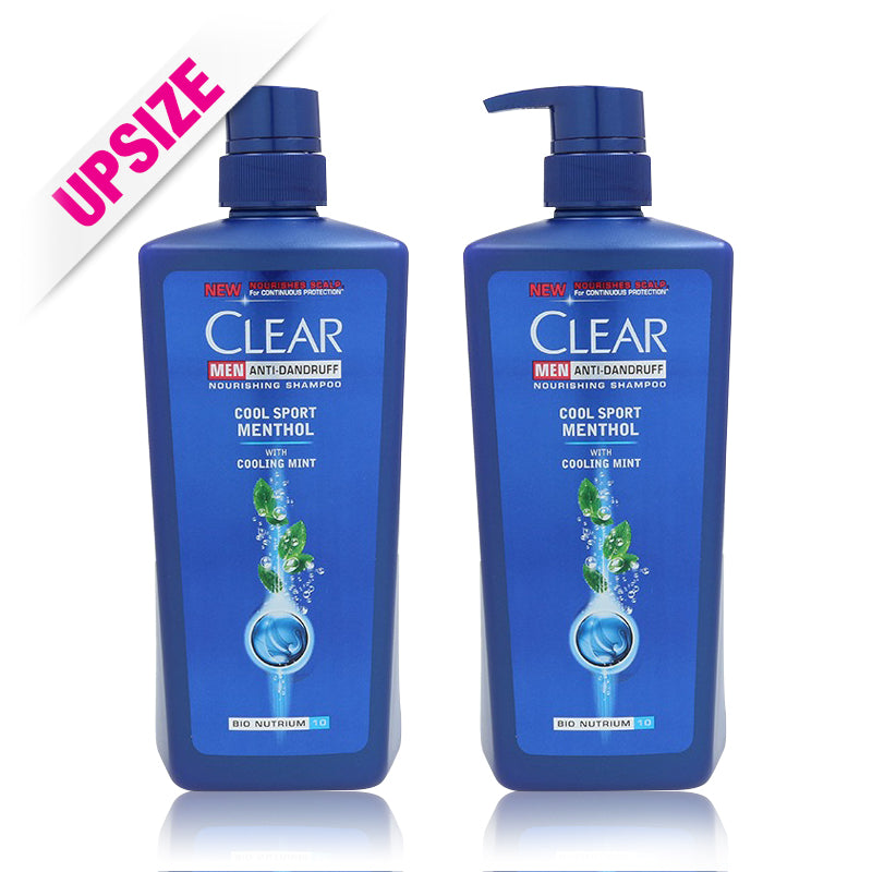 Clear Men Anti-Dandruff Nourishing Shampoo Cool Sport Menthol With Cooling Mint 700mlx2