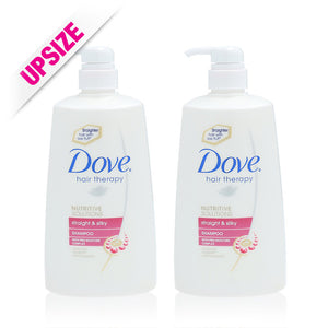 Dove Hair Therapy Straight & Silky Shampoo 700mlx2