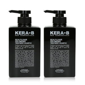 Kera B Scalp & Hair Volumizing Treatment Shampoo Professional Men's Formula 300ml X 2pcs