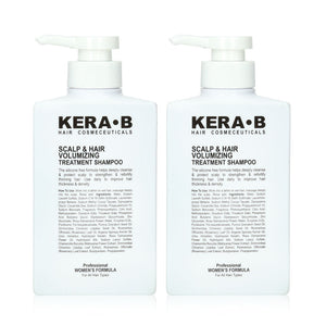 Kera B Scalp & Hair Volumizing Treatment Shampoo Professional Women's Formula 300ml X 2 pcs