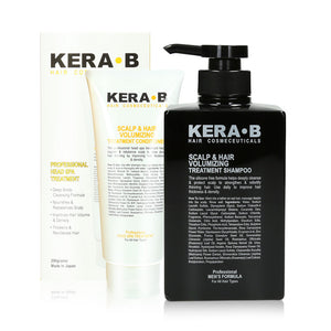 Kera B Scalp & Hair Volumizing Treatment Shampoo Professional Women's Formula 300ml + Conditioner Professional Head Spa Treatment 200g