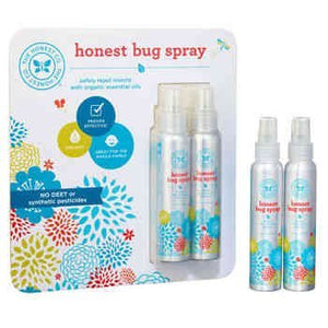 Pack 2 Honest Bug Spray Naturally Repel Insects without Harsh Chemicals 4 fl oz - Safe With Organic Essential Oils