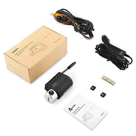 AUKEY Dash Cam, HD 1080P Real View Rotatable Car DVR with Wi-Fi, Mini Covert Versatile Video Camera with G-Sensor WDR