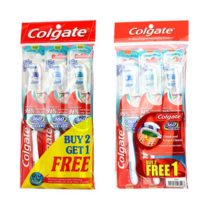 Colgate 360° Whole Mouth Clean Toothbrush 2+1