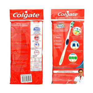 Colgate 360° Whole Mouth Clean Toothbrush 2+1