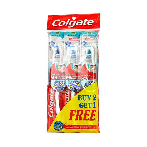 Colgate 360° Whole Mouth Clean Toothbrush 2+1