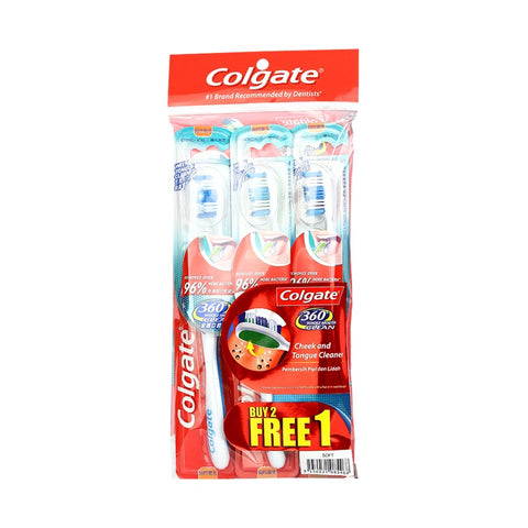 Colgate 360° Whole Mouth Clean Toothbrush 2+1