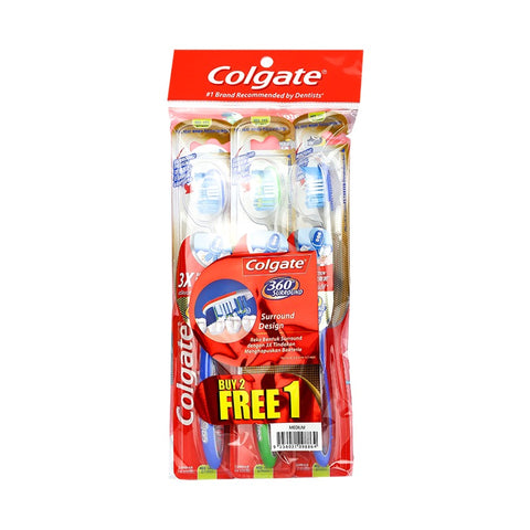 Colgate 360° Surround Toothbrush 2+1