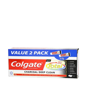 Colgate Total Charcoal Deep Clean Anticavity Toothpaste 2x150g