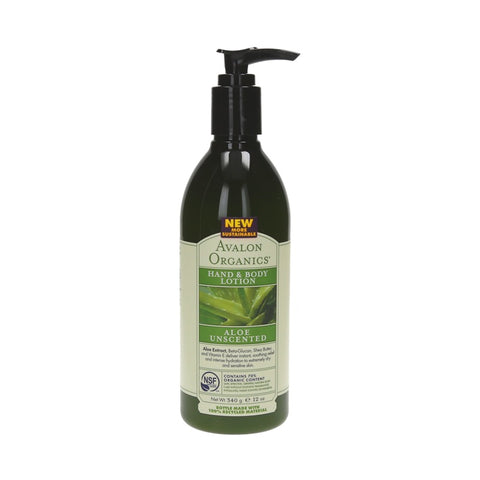 Avalon Organics Hand & Body Lotion Aloe Unscented 340g