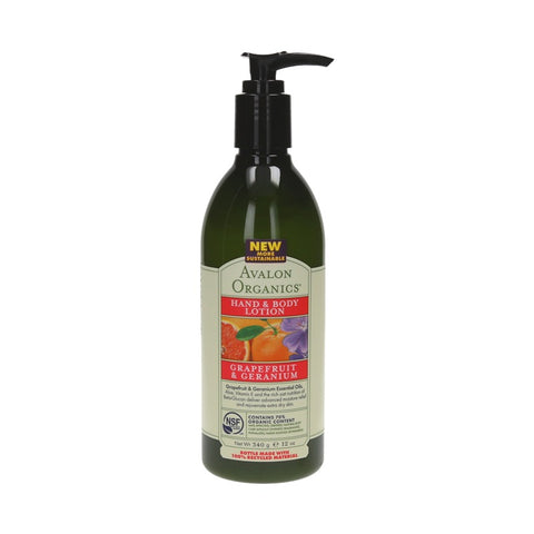 Avalon Organics Hand & Body Lotion Grapefruit & Geranium  340g