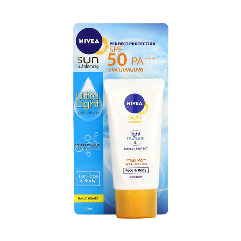 Nivea Sun Whitening Light Texture Gel Serum Spf50 PA+++ 40ml