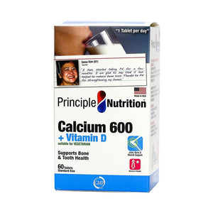 PrincipleNutrition Calcium 600 + Vitamin D 60tabs