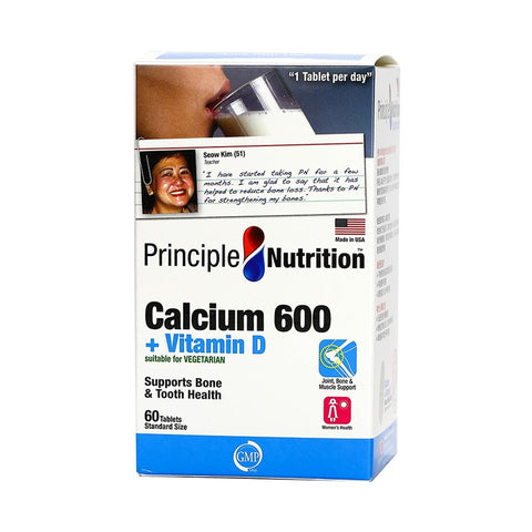 PrincipleNutrition Calcium 600 + Vitamin D 60tabs