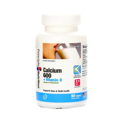 PrincipleNutrition Calcium 600 + Vitamin D 60tabs