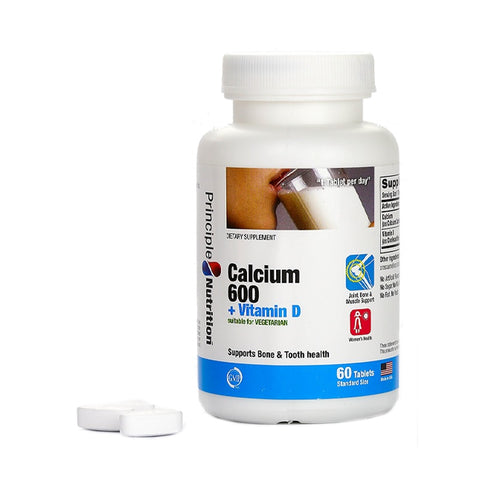 PrincipleNutrition Calcium 600 + Vitamin D 60tabs