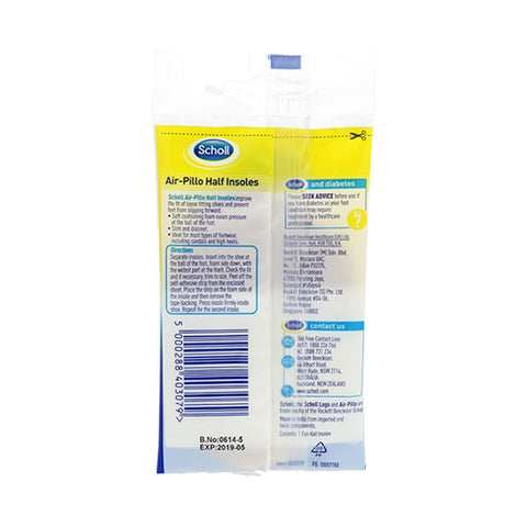 Scholl Air-Pillo Half Insoles 1pairs