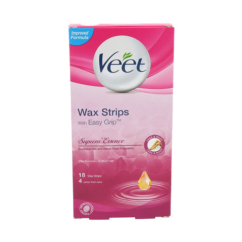 Veet Supreme Essence Wax Strips With Easy Grip 18pcs