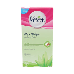 Veet Wax Strips With Easy Grip Dry Skin 20pcs