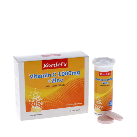 Kordel's Vitamin C 1000mg + Zinc Effervescent  3x10tabs