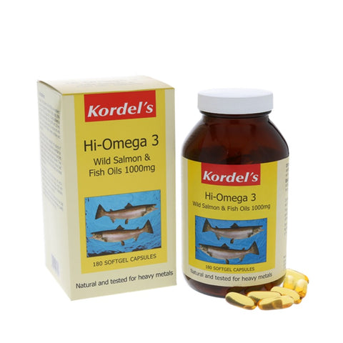 Kordel's Hi-Omega 3 Wild Salmon & Fish Oils 1000mg 180caps