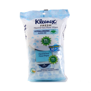 Kleenex Fresh Hand & Face Moist Wipes 3x10sheet