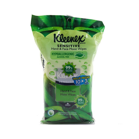 Kleenex Sensitive Hand & Face Moist Wipes 3x10sheet