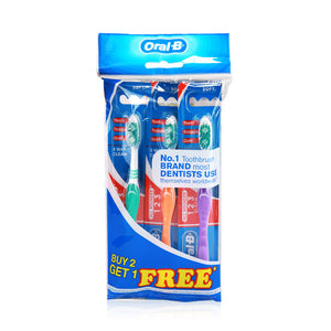 Oral-B All Rounder 123 Clean 40 Toothbrush Soft 3pcs