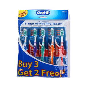 Oral B All Rounder 123 Clean 40 Toothbrush Soft 5pcs