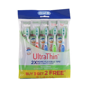 Oral B Ultrathin™ Extra Soft Dual Clean Toothbrush 5pcs