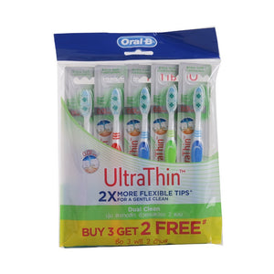 Oral B Ultrathin™ Extra Soft Dual Clean Toothbrush 5pcs