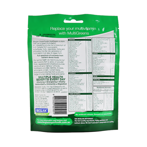 Bioglan Superfoods Multigreens Powder Tropical 70g