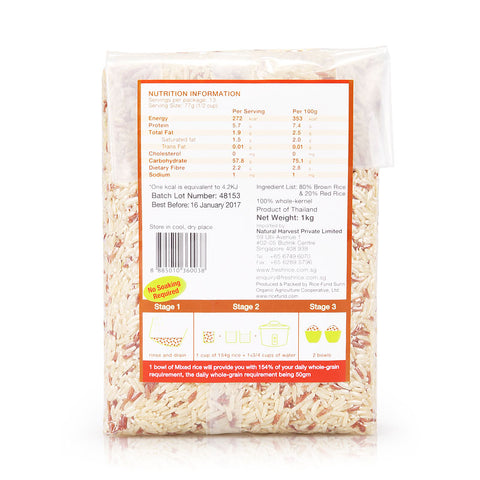 Fresh Rice Organic Mixed Brown Rice 1kg