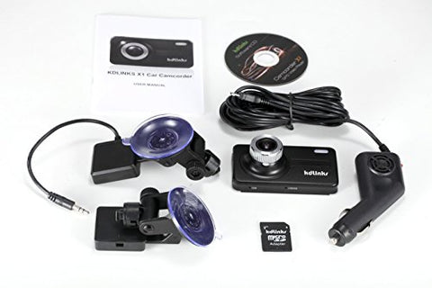 KDLINKS X1 Full-HD 1920*1080 165 Wide Angle Car Dashboard Camcorder with GPS, G-Sensor & WDR Superior Night Mode