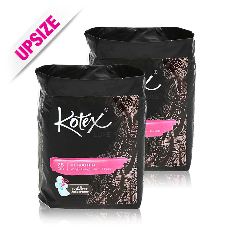 Kotex Pads Luxe Ultra Thin Wing 28cm 14x2pcs