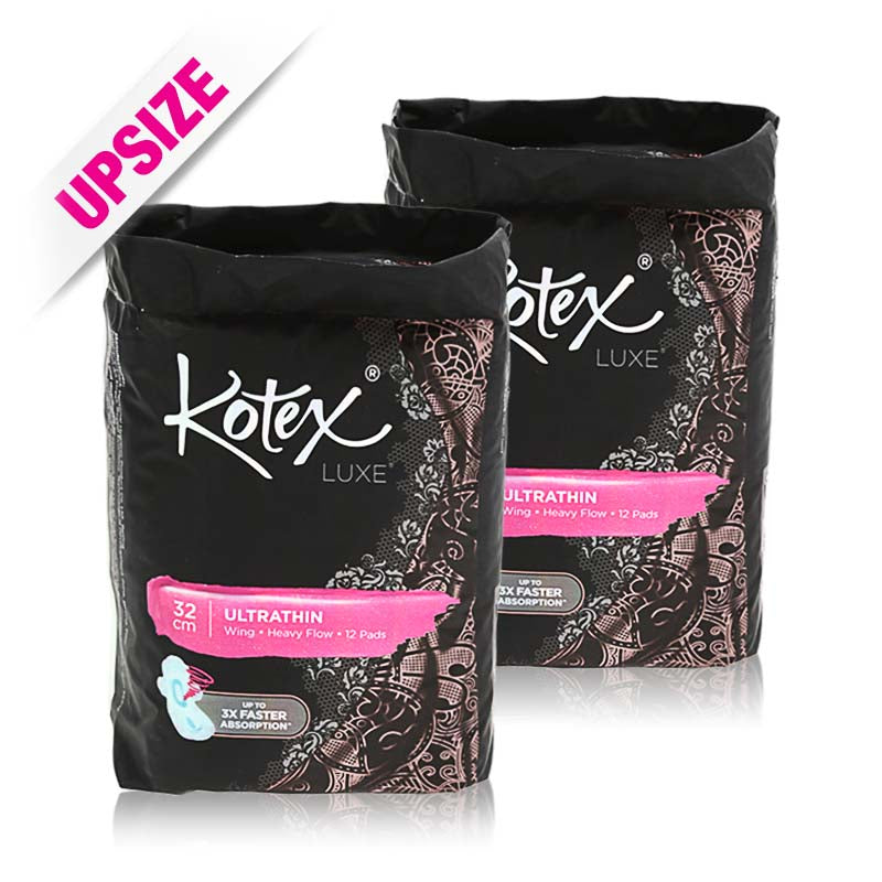 Kotex Pads Luxe Ultra Thin Wing 32cm 12x2pcs Test Store